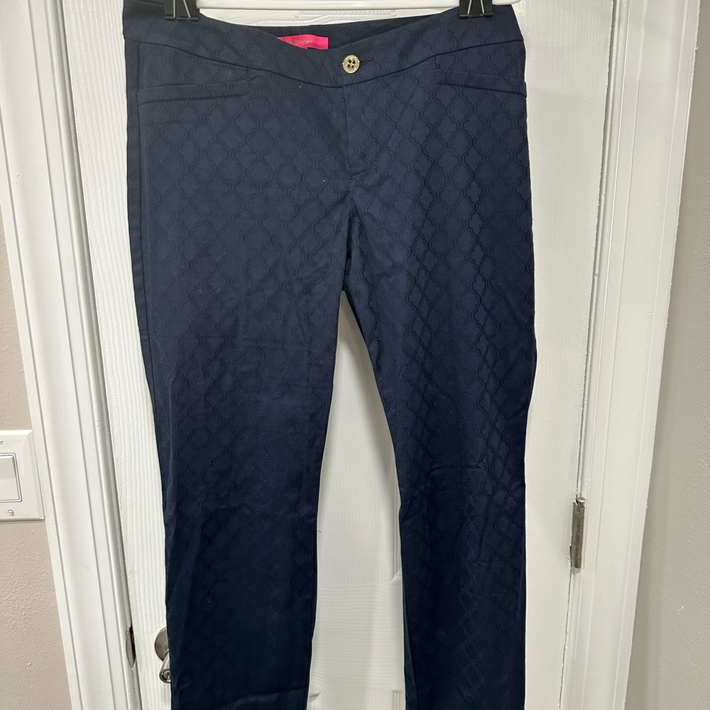 Lilly Pulitzer Dark Blue Patterned Pants